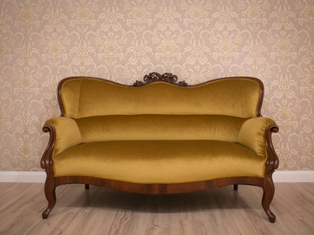 Wyjątkowa sofa z około 1920 roku. PO RENOWACJI , NOWA TAPICERKA