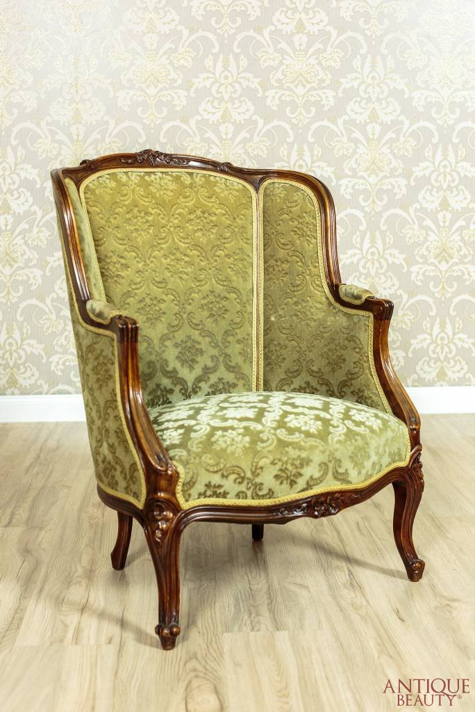 19th Century Rococo Revival Antique Bergere Armchair in Louis XV Taste