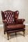 Stylized, Leather Wingback Armchair