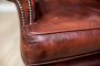 Stylized, Leather Wingback Armchair