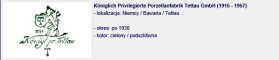 Serwis kawowy 39 części z manufaktury Królewskiej Tettau I poł. XX wieku