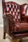 Stylized, Leather Wingback Armchair