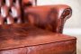 Stylized, Leather Wingback Armchair
