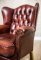 Stylized, Leather Wingback Armchair