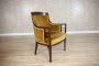 Upholstered Art Deco Mahogany Armchair from the Early 20th Century