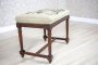 Antique Stool with Embroidered Seat