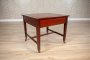 Small Walnut Coffee Table from the 20th Century with Leather-Covered Top