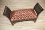 Antique 19th-Century Bench Made of Exotic Wood, Upholstered