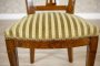 20th-Century Elm Chair in Striped Upholstery