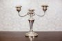 Silvered, Three-Arm Candlestick