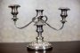 Silvered, Three-Arm Candlestick