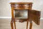 Rococo Walnut Night Stand from the Turn of the Centuries with Marble Top