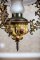 Mosiężna, lampa sufitowa z XIX wieku