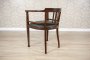 Oak Armchair with Leather Seat