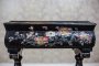 19th-Century Inlaid Sewing Table in Black Lacquer