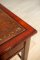 Small Walnut Coffee Table from the 20th Century with Leather-Covered Top