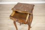 Rococo Walnut Night Stand from the Turn of the Centuries with Marble Top