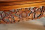 Richly Decorated Oak Coffee Table with Carved Detailing under the Top