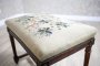 Antique Stool with Embroidered Seat