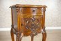 Rococo Walnut Night Stand from the Turn of the Centuries with Marble Top