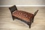 Antique 19th-Century Bench Made of Exotic Wood, Upholstered