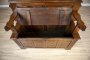 Renaissance Revival Oak Bench with Storage Compartment