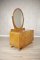 Veneered Vanity with Oval Mirror from the Early 20th Century