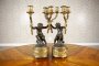 Two 19th-Century Bronze Four-Armed Candelabras
