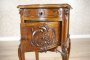 Rococo Walnut Night Stand from the Turn of the Centuries with Marble Top