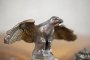 Pre-War Metal Inkwell with Bird Figurine