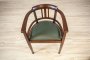 Oak Armchair with Leather Seat