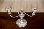 Silvered, Three-Arm Candlestick