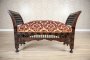 Antique 19th-Century Bench Made of Exotic Wood, Upholstered