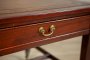 Small Walnut Coffee Table from the 20th Century with Leather-Covered Top