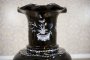 Large Chinese Lacquer Vase with Inlaid Mother-of-Pearl Decorations