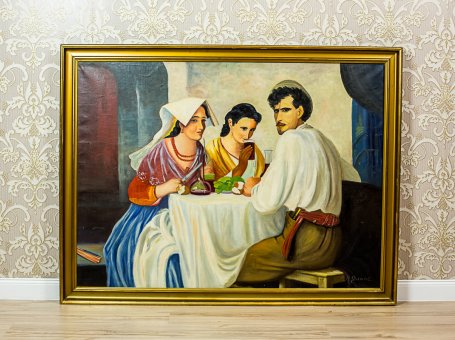 Oil on Canvas – The Three Characters, signed M. Daniel