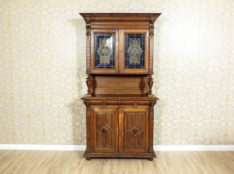 Cupboard with Stained Glass, Circa 1910