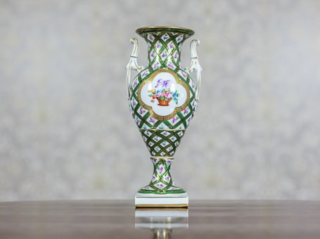 Wazon w kształcie wazy, porcelana drezdeńska