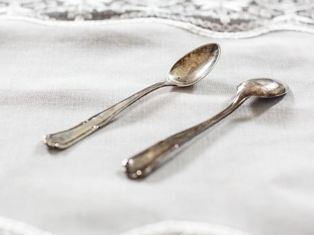 Two Silver Mocha Spoons