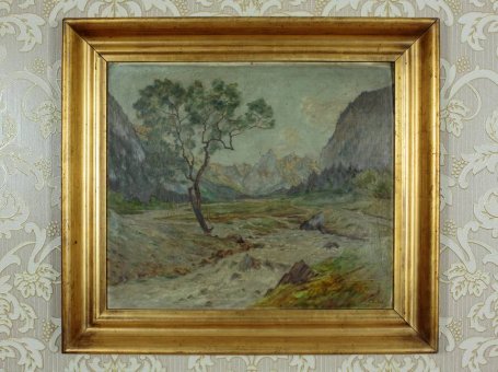 Mountain Landscape – Oil on Plywood