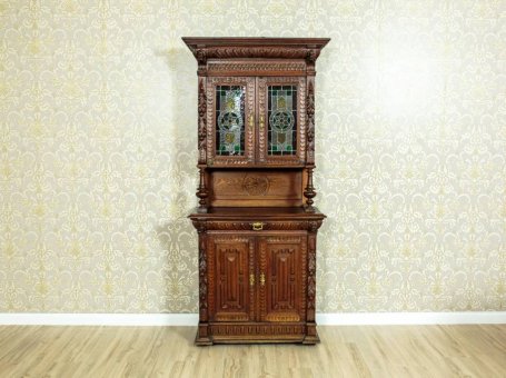 Cupboard with Stained Glass, Circa 1910