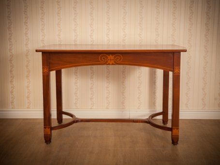 Unique Small Table with Intarsias, Circa 1930
