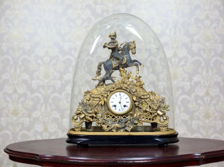 Mantel Clock with a Glass Dome