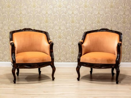 Two Beautiful Armchairs, Circa 1920, AFTER THE REPLACEMENT OF UPHOLSTERY