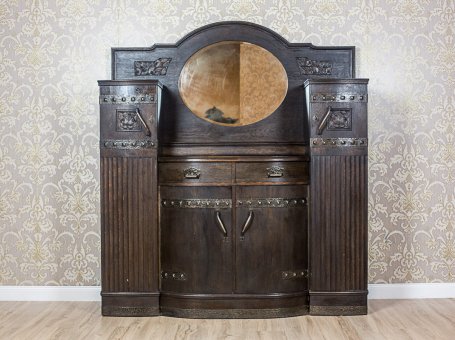 Oaken Art Nouveau Cupboard, Circa 1900