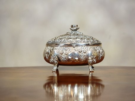 Decorative, Silver Sugar Bowl