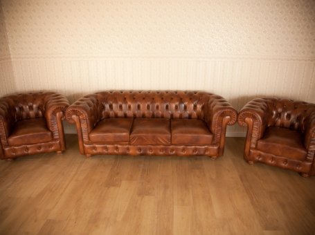 Komplet Chesterfield z II poł. XX wieku