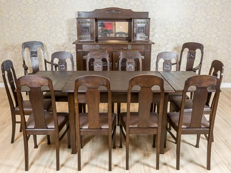 Oaken Art Nouveau Dining Room Set