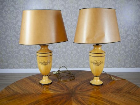Para lamp ceramicznych z II połowy XX wieku