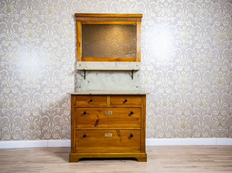 Art Nouveau Dresser Turned into Vanity from the Early 20th Century